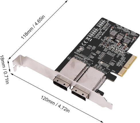 New Double Ports PCIe Ex4 Controller Card, 5Gbps High Speed Professional Server Expansion Adapter Card with LED Indicator for Desktop PC SSD in Kuwait