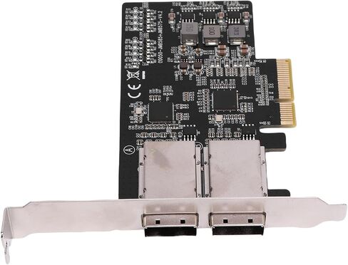 New Double Ports PCIe Ex4 Controller Card, 5Gbps High Speed Professional Server Expansion Adapter Card with LED Indicator for Desktop PC SSD in Kuwait