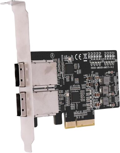 New Double Ports PCIe Ex4 Controller Card, 5Gbps High Speed Professional Server Expansion Adapter Card with LED Indicator for Desktop PC SSD in Kuwait