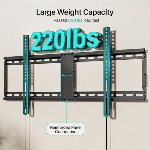PEGZONE Low Profile TV Wall Mount for 43-95 Inch TVs, 1.1 Inch Ultra Slim in Kuwait