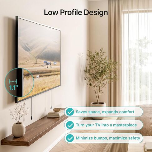 PEGZONE Low Profile TV Wall Mount for 43-95 Inch TVs, 1.1 Inch Ultra Slim in Kuwait