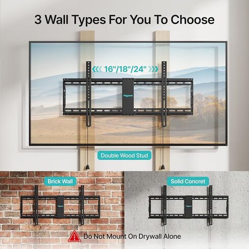PEGZONE Low Profile TV Wall Mount for 43-95 Inch TVs, 1.1 Inch Ultra Slim in Kuwait