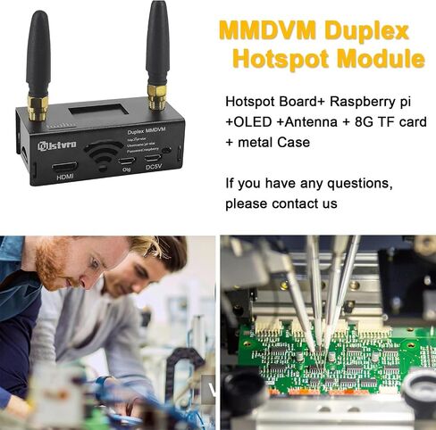 MMDVM Duplex Hotspot Board, Multi-Mode Digital Voice Modem Support P25 DMR YSF NXDN Slot 1 + Slot 2 for Raspberry Pi Zero,with 8G TF Card, 0.96 OLED and Metal Housing Mounted in Kuwait