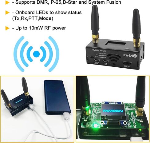 MMDVM Duplex Hotspot Board, Multi-Mode Digital Voice Modem Support P25 DMR YSF NXDN Slot 1 + Slot 2 for Raspberry Pi Zero,with 8G TF Card, 0.96 OLED and Metal Housing Mounted in Kuwait