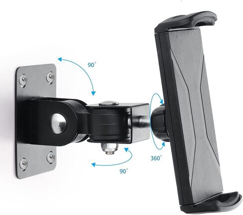 Dual Pull Tablet Wall Mount, Black, 4.7 to 12.9 inch in Kuwait