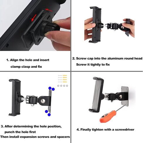 Dual Pull Tablet Wall Mount, Black, 4.7 to 12.9 inch in Kuwait