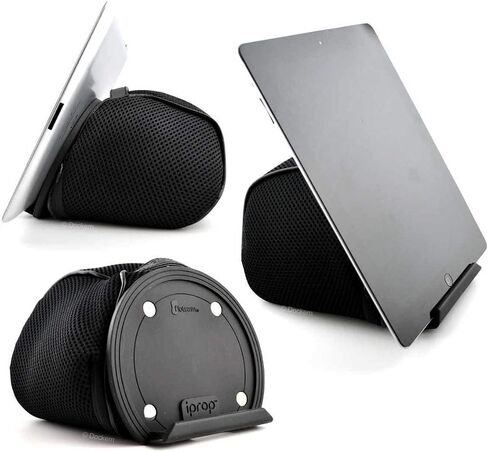 Tablet Bed & Lap Stand; Bean Bag Universal Tablet Holder Compatible with iPad 1/2/3/4, Mini, Air, Pro, Android and Windows Tablets, eReaders (Black) in Kuwait