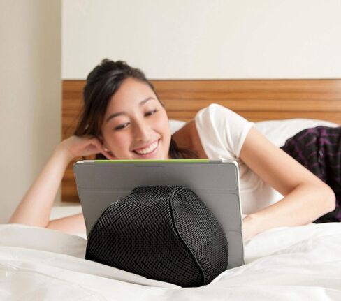 Tablet Bed & Lap Stand; Bean Bag Universal Tablet Holder Compatible with iPad 1/2/3/4, Mini, Air, Pro, Android and Windows Tablets, eReaders (Black) in Kuwait