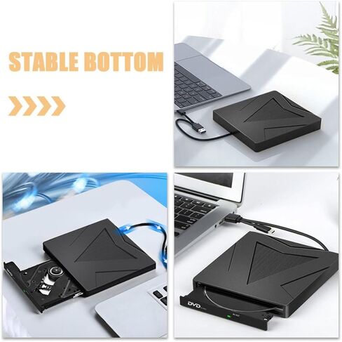External Dvd Drive USB 3.0 and Type C Plug and Play for Laptop PC in Kuwait