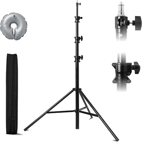 Heavy Duty Light Stand, 12.4ft Air-Cushioned Tripod with 1/4"-3/8" Adapter in Saudi Arabia