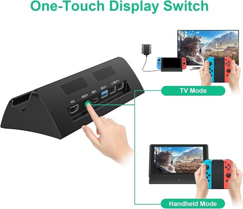 TV Docking Station for Switch-4K 1080P HD Output/USB-C Port/USB 3.0 Port,Replacement for Official Switch Dock(Only Dock) in Kuwait