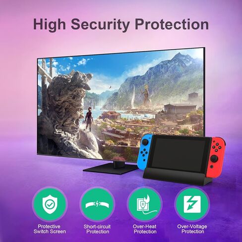 TV Docking Station for Switch-4K 1080P HD Output/USB-C Port/USB 3.0 Port,Replacement for Official Switch Dock(Only Dock) in Kuwait
