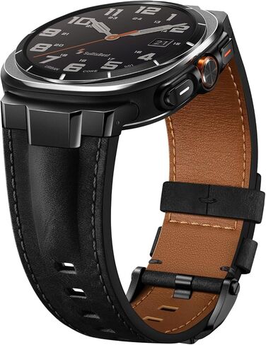 Suitisbest Genuine Leather Band Compatible with Galaxy Watch Ultra 2 1 Bands 47mm - Zero-Gap Precision Fit with Designer Metal Connectors for Samsung Ultra 2026 2025 2024 - Rugged Crazy Horse Strap for Men in Kuwait