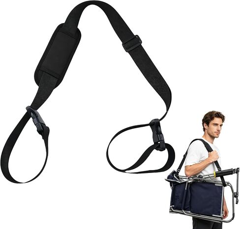 Rocker Chair Carrying Strap Compatible with GCI Chairs, Adjustable Folding Beach Chair Shoulder Strap, Heavy Duty Camping Chair Accessory for Outdoor Backpacking & Picnics(Black) in Kuwait