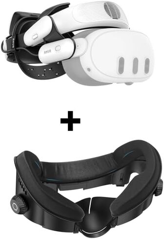 AMVR BS1 Rechargeable Battery Head Strap + Ventilation-Design Facial Interface Compatible with Meta Quest 3 in Kuwait