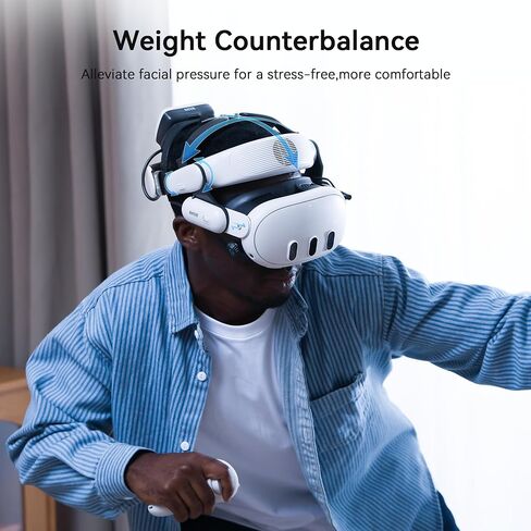 AMVR BS1 Rechargeable Battery Head Strap + Ventilation-Design Facial Interface Compatible with Meta Quest 3 in Kuwait