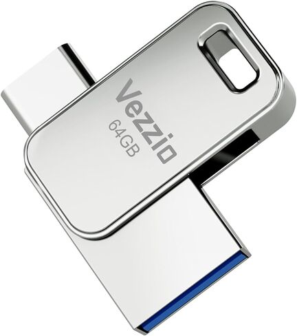Vezzio 64GB USB C Flash Drive, USB 3.2 Gen1 up to 110MB/S,Dual Port in Kuwait