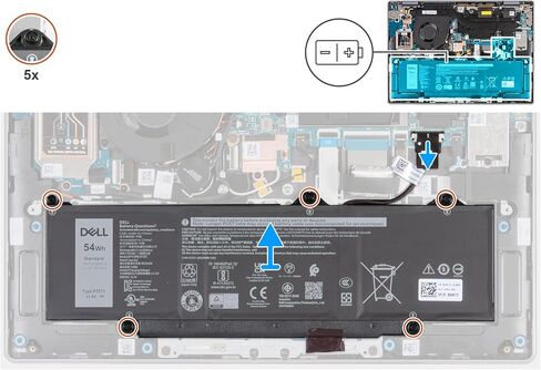 DELL R73TC 11.4V 54Wh 3-Cell Laptop Battery For DELL Latitude 3340,3440,3450(2024 year),3540,3550(2024 year),5340,5440,5450,5540,5550,7455,Precision 3480,3490,3580,3590,inspiron 14 Plus 7441 Laptops in Kuwait
