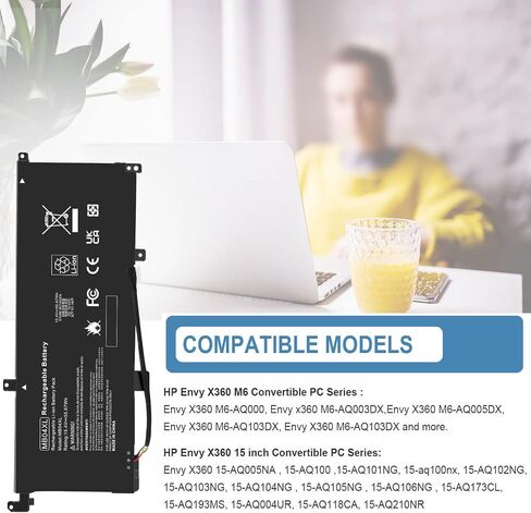ASUNCELL MB04XL Battery for HP Envy X360 M6-AQ105DX M6-AQ103DX M6-AQ005DX M6-AQ003DX M6-AR004DX 15-AQ273CL 15-AQ100NX 15-AQ267CL 15-AQ015NR 15-AQ173CL 15T-AQ100 15T-AQ200 844204-850 843538-541,55.67Wh in Kuwait