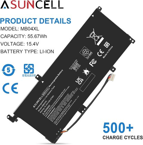ASUNCELL MB04XL Battery for HP Envy X360 M6-AQ105DX M6-AQ103DX M6-AQ005DX M6-AQ003DX M6-AR004DX 15-AQ273CL 15-AQ100NX 15-AQ267CL 15-AQ015NR 15-AQ173CL 15T-AQ100 15T-AQ200 844204-850 843538-541,55.67Wh in Kuwait
