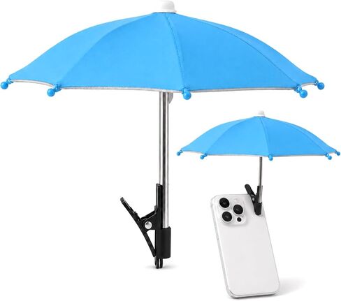 Phone Umbrella for Sun, Clip-On Phone Umbrella Mini Tanning Cellphone Sun Shade Screen UV Protection for iPhone iPad Laptop Kindle Outdoor Travel Beach Pool Gifts Accessories Vacation Essentials in Kuwait