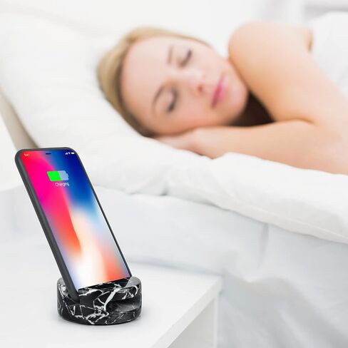CHISELED ST DF SK Elegant and Versatile Black Marble Phone Stand with Sound Amplification Round Phone Holder Function for Desk,Kitchen,Bathroom,and Bedside (Pack of 2) in Saudi Arabia