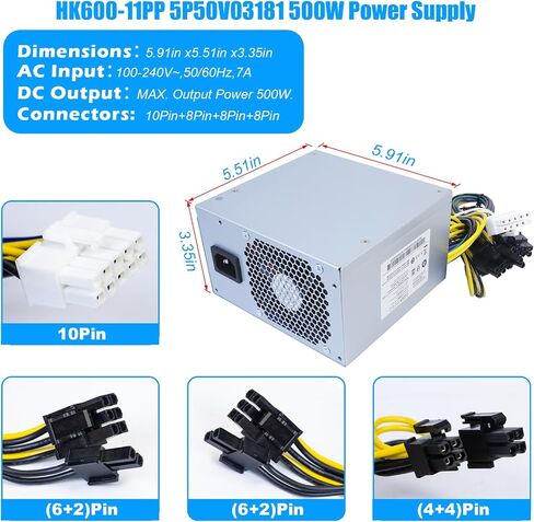 Upgraded HK600-11PP 500W Power Supply Compatible with Lenovo P330 P340 P350 P328 P310 K M930T T4900K PCK010 FSK010 5P50V03181 5P50V03218 SP50H29598 HK600-11PP FSP600-60AGPAA Switching 500W PSU in Saudi Arabia