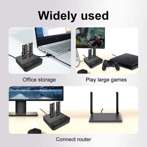 1 Set M.2 SATA Duplicator Notebook Hard Dive Box with Clone for M2 HDD SSD Reader, Black & Gray, 500389728 in Kuwait