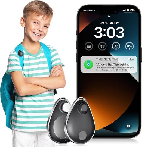 Utag GPS Tracker for Kids Hidden 2pack, Security Tag with Pins Works with Find My (iOS only), Lost Mode, Anti-Removal Tracking Device for Children, Elderly, Pets, Backpack, Vehicles, No Monthly fee in Kuwait