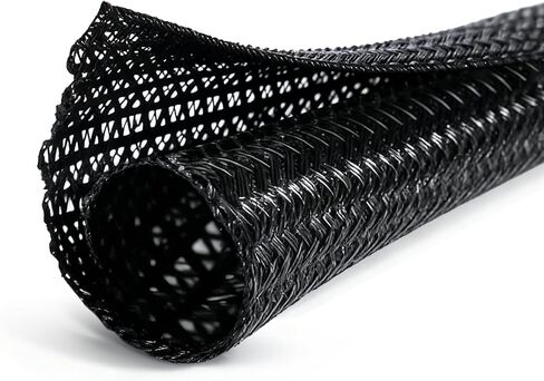 CableGeeker Braided Cable Management Sleeve, 10 ft (120 in), 1/2 in, Black in Kuwait
