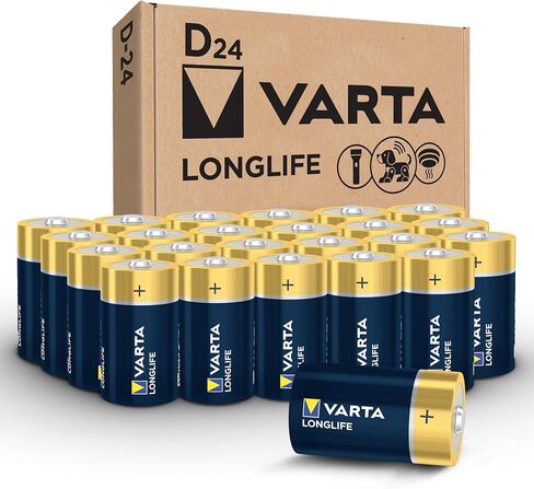 Varta Longlife D Batteries (24 Pack), Alkaline D Battery in Kuwait