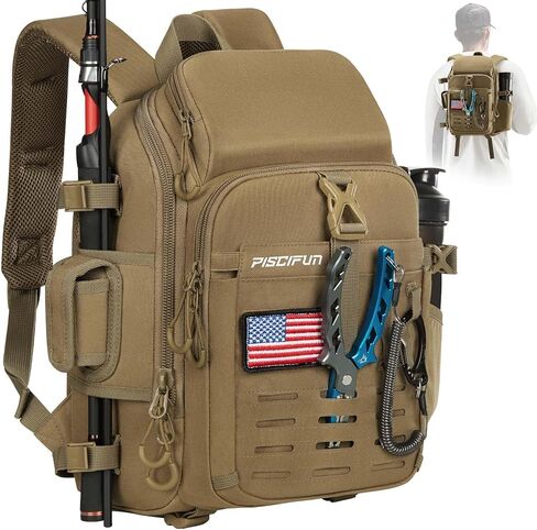 Piscifun Fishing Tackle Backpack, Rod & Gear Holder, Water-Resistant in Kuwait