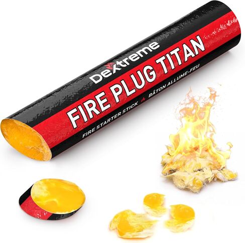 Dextreme Fire Plug Titan - Survival Fire Starting Tinder, Fire Plugs XL, Best Firestarter Stick for Emergency, Survival, Campfire, Bushcraft, and Hiking - Waterproof & Non-Toxic in Kuwait