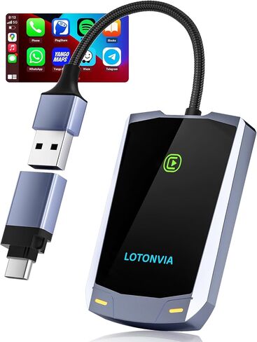 Wireless CarPlay Adapter 2024 Upgrade for iPhone - Plug & Play Wireless Carplay Dongle for Apple,Converts Factory Wired CarPlay to Wireless,Stable Fast Connection, Fits Cars from 2015 & iPhone iOS 10+ in Kuwait