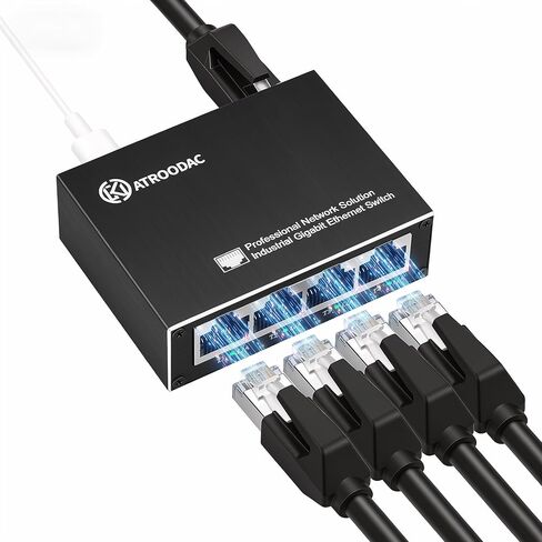 Mini 5-Port Gigabit Ethernet Switch, USB-C Powered, Plug & Play in Kuwait