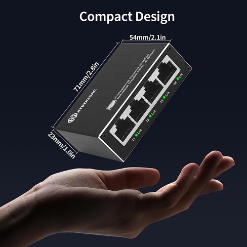 Mini 5-Port Gigabit Ethernet Switch, USB-C Powered, Plug & Play in Kuwait