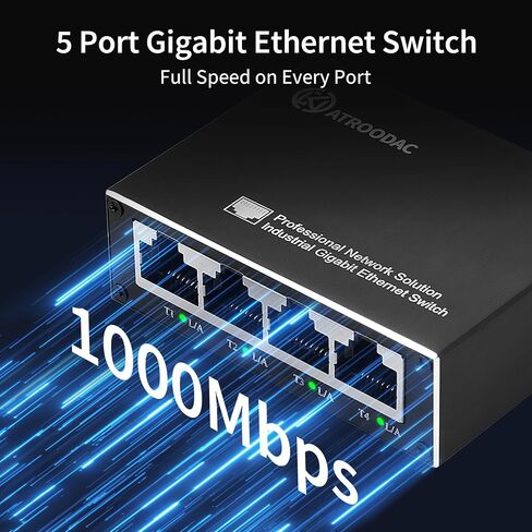 Mini 5-Port Gigabit Ethernet Switch, USB-C Powered, Plug & Play in Kuwait