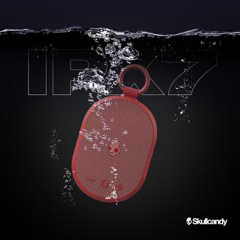 Skullcandy Kilo Wireless Bluetooth Speaker - IPX7 Waterproof Mini Bluetooth Speaker with 24 Hour Battery, Downward Firing Passive Radiator, and True Wireless Pairing - Perfect for Outdoor (Red) in Kuwait