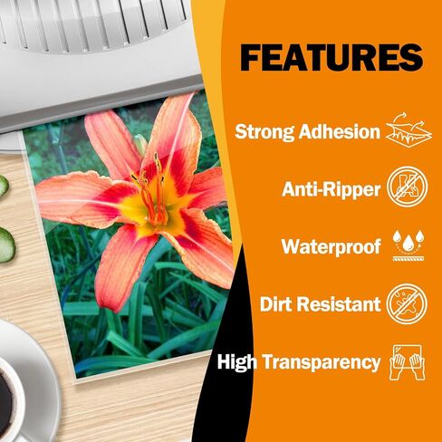 Everest Thermal Laminating Sheets, 8.9 x 11.4 Inches, 5 Mil Thick, 110 Pack, Non-Toxic Material and Adhesive, Letter Size Laminated Pouches for Documents, Clear (TH0500-03) in Kuwait