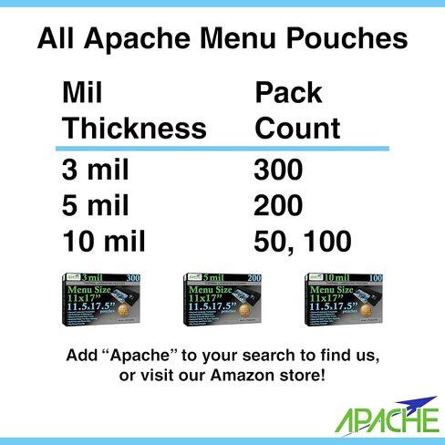 Apache 200 Pack Laminating Sheets, Holds 11 x 17 Inch Sheet in Kuwait