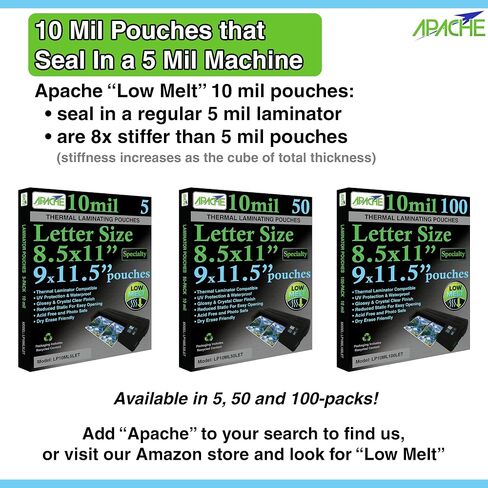 Apache 200 Pack Laminating Sheets, Holds 11 x 17 Inch Sheet in Kuwait