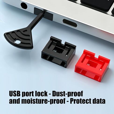 10Pcs Invisible USB Port Protectors Includes Single for Data Theft on Workstations USB Security in Kuwait