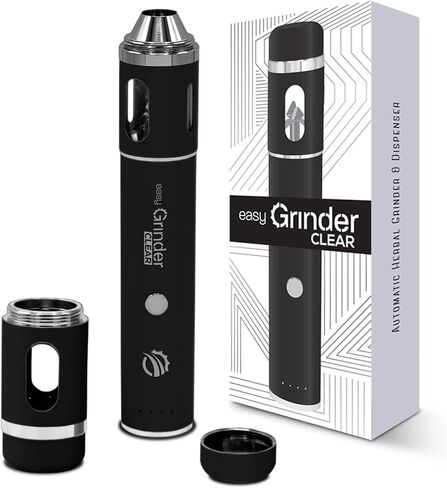 Easy Grinder Clear Glass Black Electric Herb Coffee Grinder Pollen Catcher Stainless Steel Blades in Kuwait