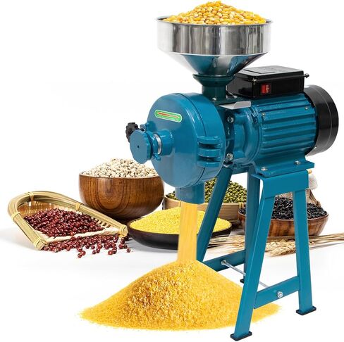 NAIZEA Grain Mills Wet Dry Cereals Grinder, Electric Corn Grain Mill Grinders, Heavy Duty 3000W 110V Commercial Grain Machine, Wheat Feed Flour Mill with Funnel (Dry & Wet Grinder) in Kuwait