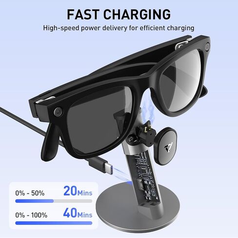 PRISMXR Carina C2 Battery Pack and Carina S1 Charging Stand for RayBan Meta Wayfarer Standard 50-22-150 in Kuwait