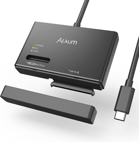 Alxum USB C Hard Drive Reader SATA M.2 NVMe SSD Enclosure with Power Supply in Kuwait