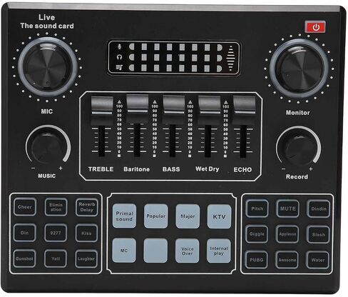 Gazaar V9 BT Sound Card,Noise Reduction Audio Mixer,16 Special Effects in Kuwait