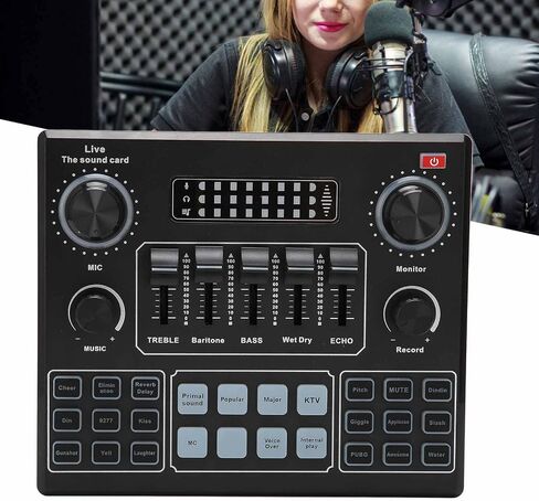 Gazaar V9 BT Sound Card,Noise Reduction Audio Mixer,16 Special Effects in Kuwait