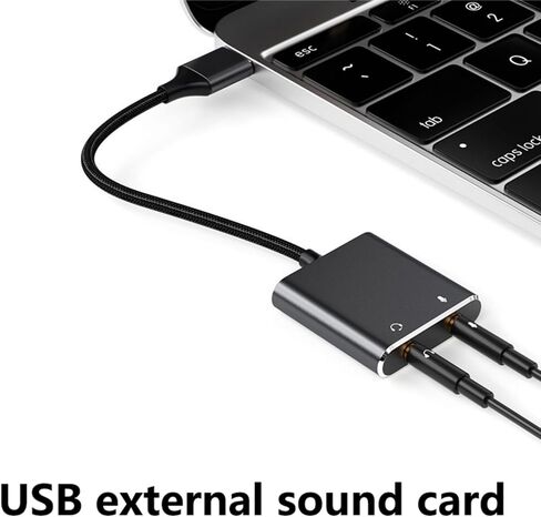 USB Sound Card with 3.5mm Headphone Port USB to 3.5mm Adapter Stereo External Sound Card for Laptop Desktop Headsets Portable in Kuwait
