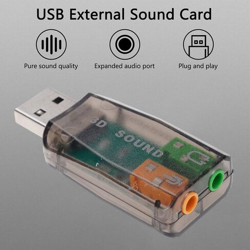 External USB to 3.5mm Microphone Adapter 3D Sound Card in Kuwait
